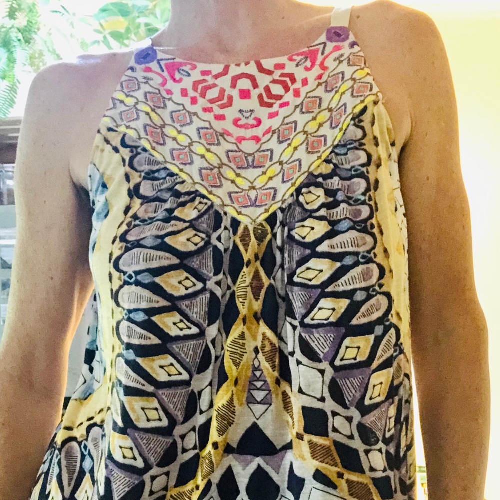 Anthropologie boho flowy tank